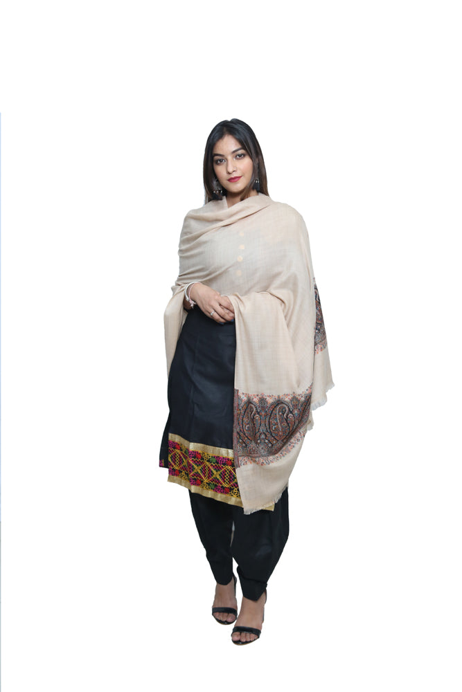 MELANGE KANI PALLA WOVEN JACQUARD WOOLLEN SHAWL