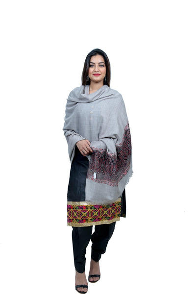 MELANGE KANI PALLA WOVEN JACQUARD WOOLLEN SHAWL