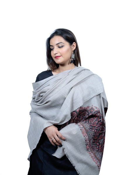 MELANGE KANI PALLA WOVEN JACQUARD WOOLLEN SHAWL