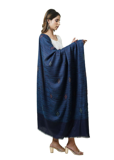 MERINO WOOL JAMAWAR SHAWL WITH BOOTI