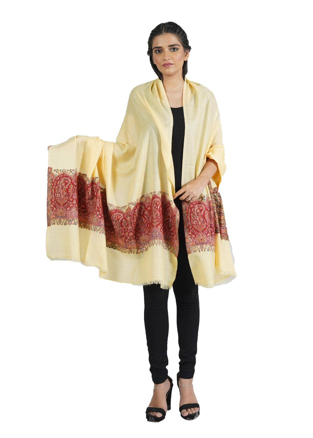 MELANGE KANI PALLA WOVEN JACQUARD WOOLLEN SHAWL