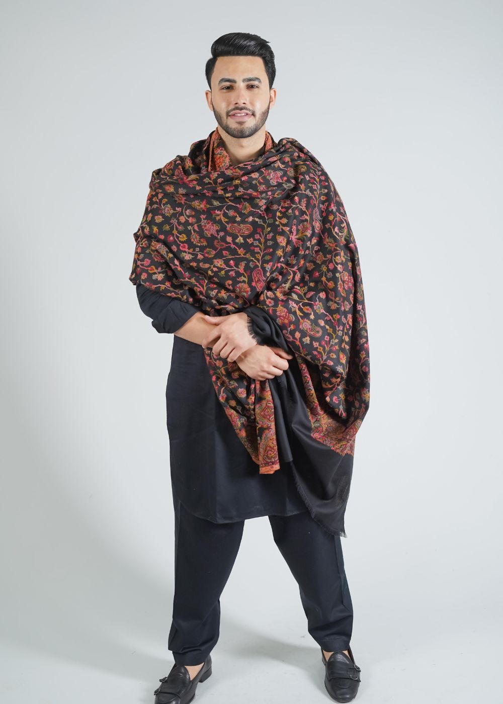 KANI JAAL GENTS SHAWL IN MERINO WOOL