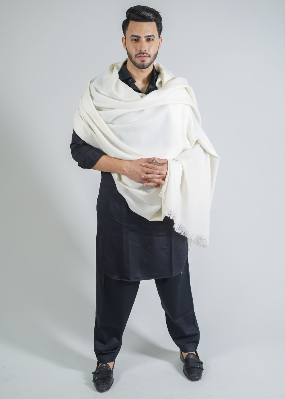 MERINO WOOL BLENDED GENTS SHAWL