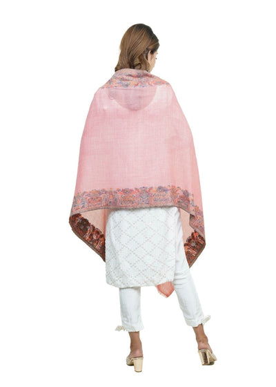 EXTRA SOFT MERINO WOOL KANI STOLE WITH ELEGANT BORDER