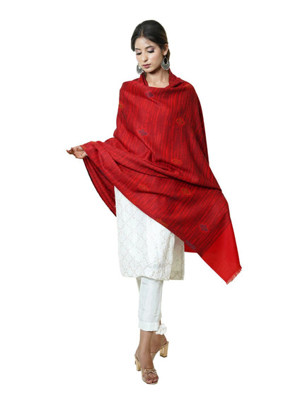 MERINO WOOL JAMAWAR SHAWL WITH BOOTI