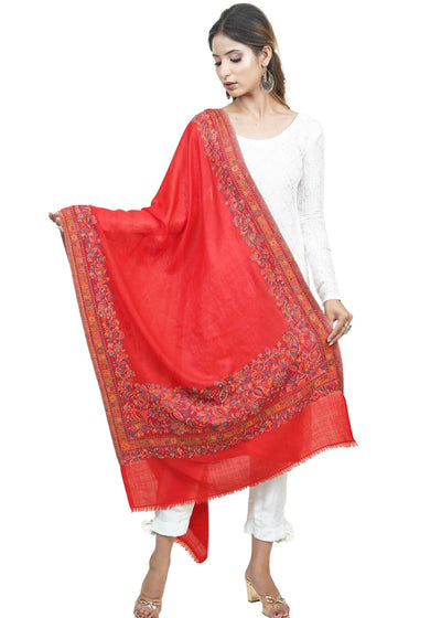 EXTRA SOFT MERINO WOOL KANI STOLE WITH ELEGANT BORDER