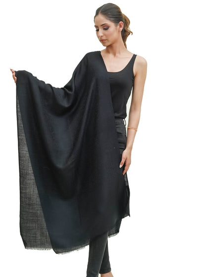 SELF JACQUARD STOLE IN MERINO WOOL