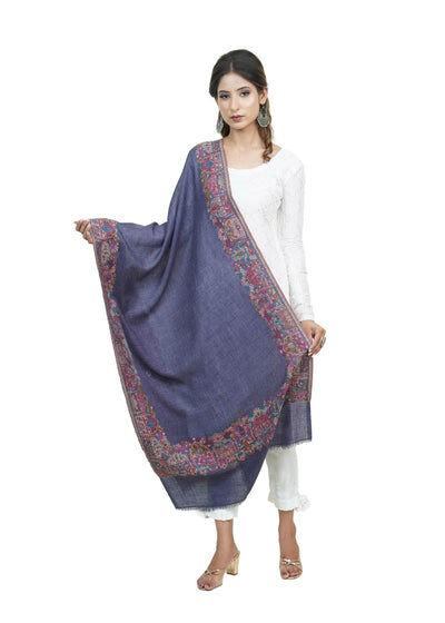 EXTRA SOFT MERINO WOOL KANI STOLE WITH ELEGANT BORDER