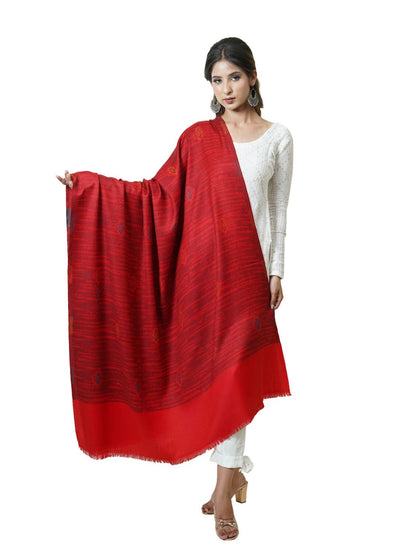 MERINO WOOL JAMAWAR SHAWL WITH BOOTI