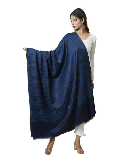 MERINO WOOL JAMAWAR SHAWL WITH BOOTI