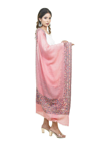 EXTRA SOFT MERINO WOOL KANI STOLE WITH ELEGANT BORDER