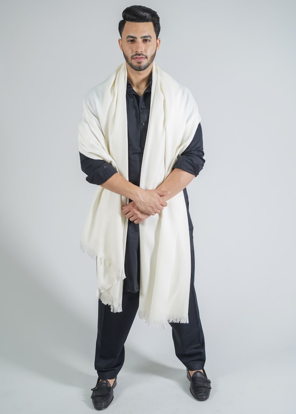 MERINO WOOL BLENDED GENTS SHAWL