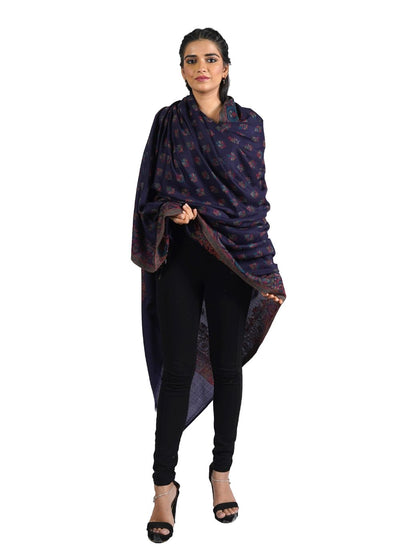 KANI WOVEN BORDER BOOTI SHAWL