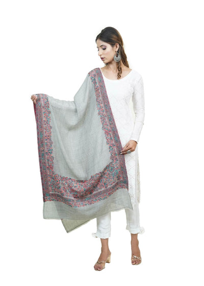 EXTRA SOFT MERINO WOOL KANI STOLE WITH ELEGANT BORDER