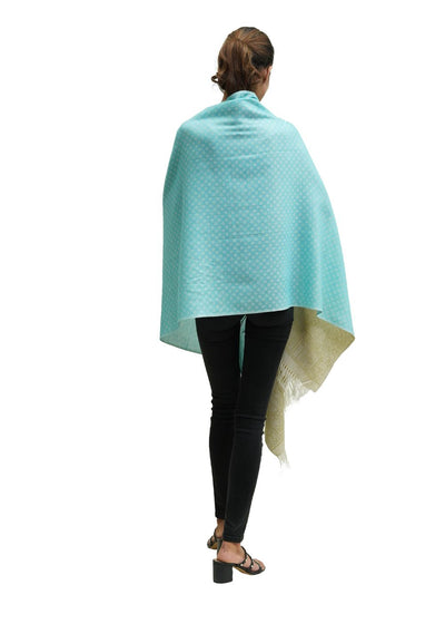 SILK WOOL JACQUARD STOLE WITH ELEGANT PALLA