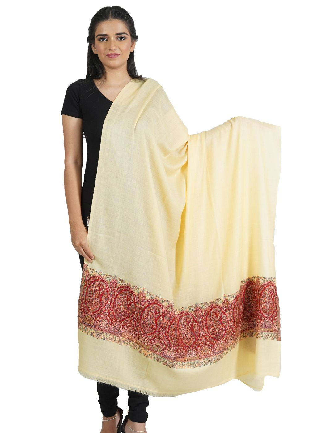 MELANGE KANI PALLA WOVEN JACQUARD WOOLLEN SHAWL