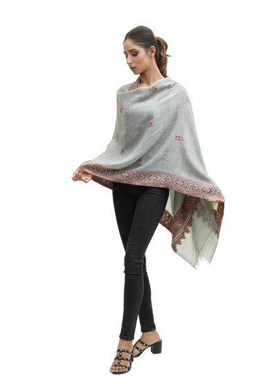 ULTRA SOFT MERINO WOOL KANI BORDER BOOTI STOLE