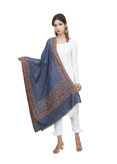 EXTRA SOFT MERINO WOOL KANI STOLE WITH ELEGANT BORDER