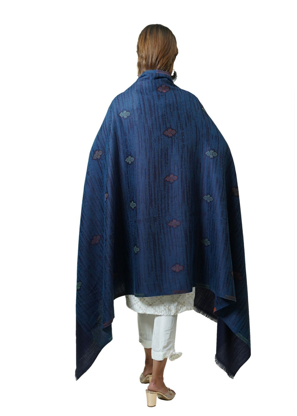 MERINO WOOL JAMAWAR SHAWL WITH BOOTI