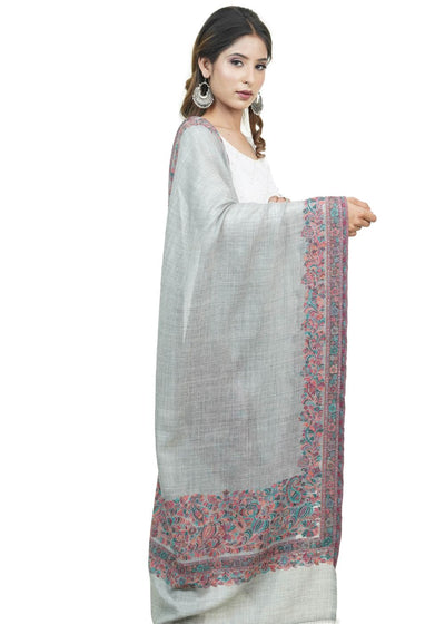 EXTRA SOFT MERINO WOOL KANI STOLE WITH ELEGANT BORDER