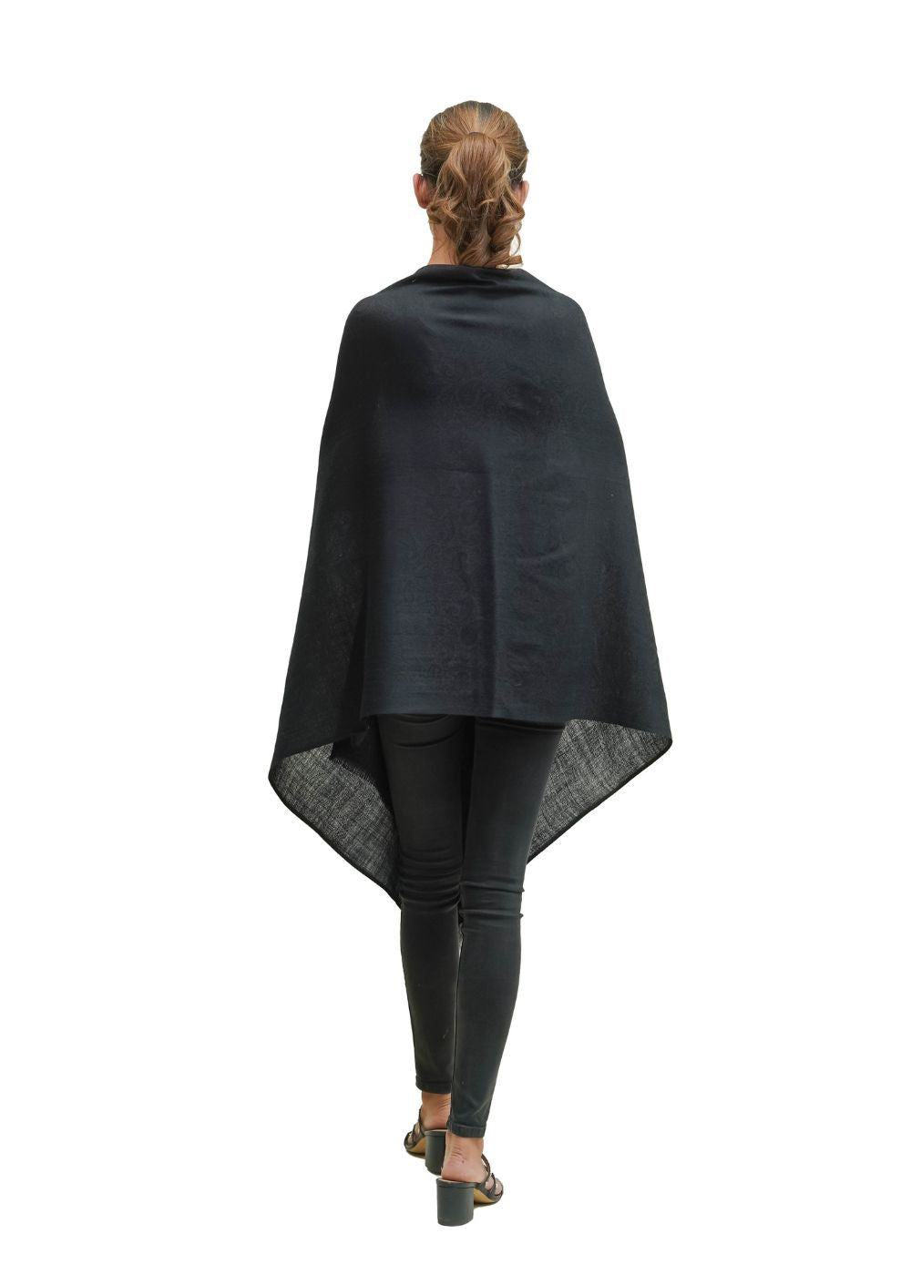 SELF JACQUARD STOLE IN MERINO WOOL