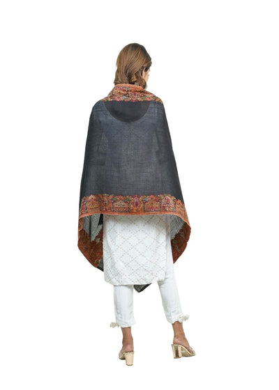 EXTRA SOFT MERINO WOOL KANI STOLE WITH ELEGANT BORDER