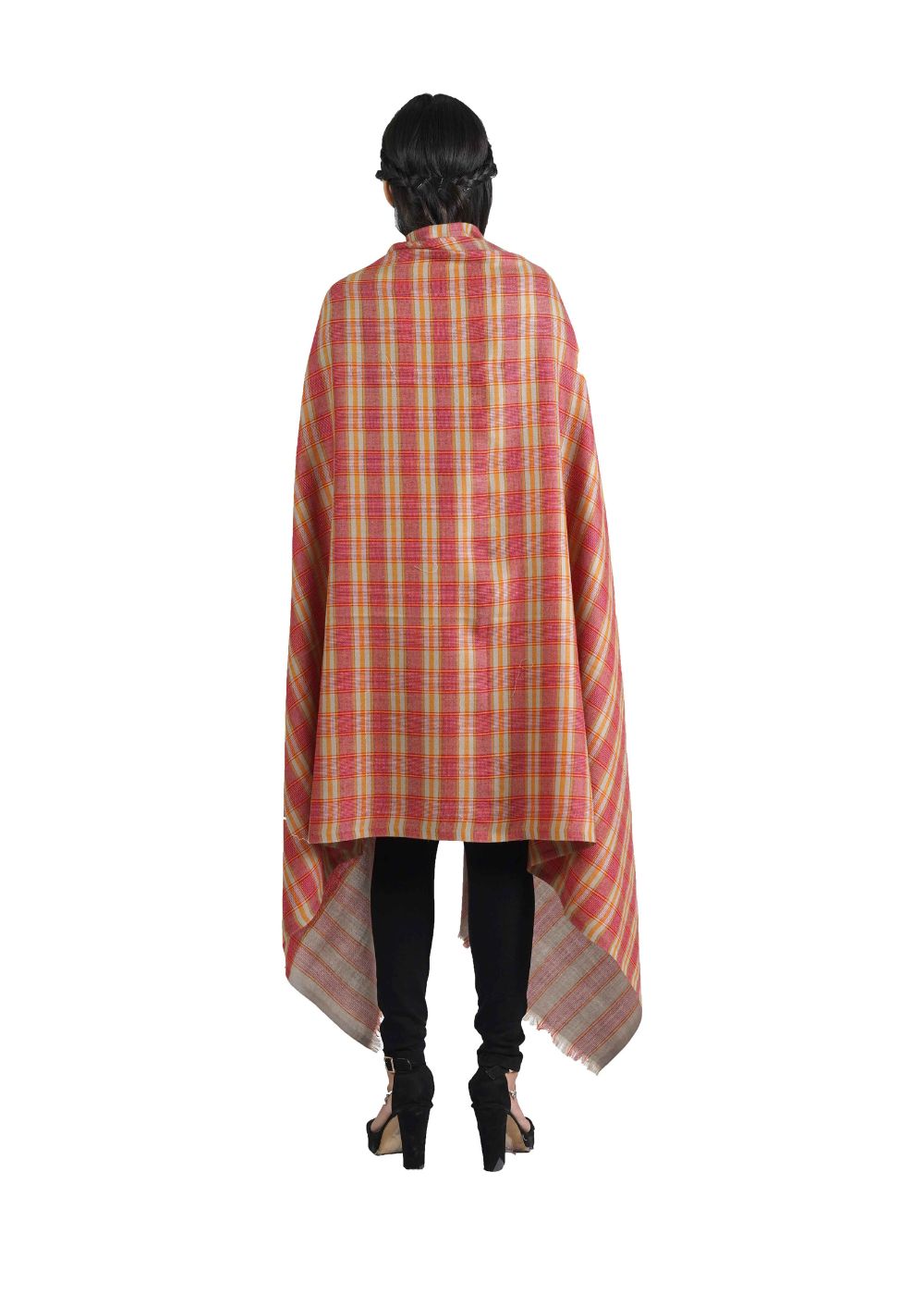 DOBBY STRIPE WOOL SHAWL