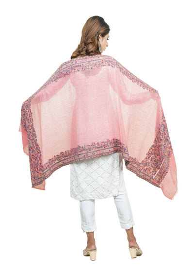 EXTRA SOFT MERINO WOOL KANI STOLE WITH ELEGANT BORDER