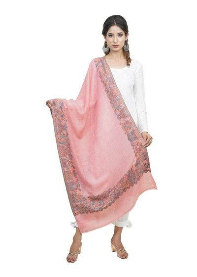 EXTRA SOFT MERINO WOOL KANI STOLE WITH ELEGANT BORDER