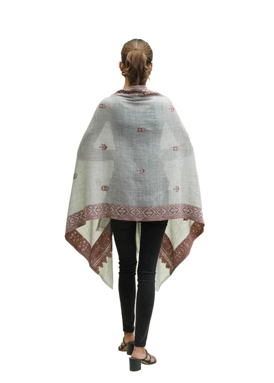 ULTRA SOFT MERINO WOOL KANI BORDER BOOTI STOLE