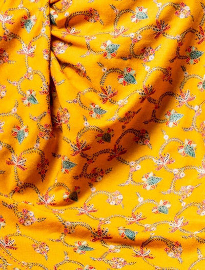 YELLOW COLOUR KASHMIRI HAND EMBROIDERY HEAVY JAAL ON PURE PASHMINA