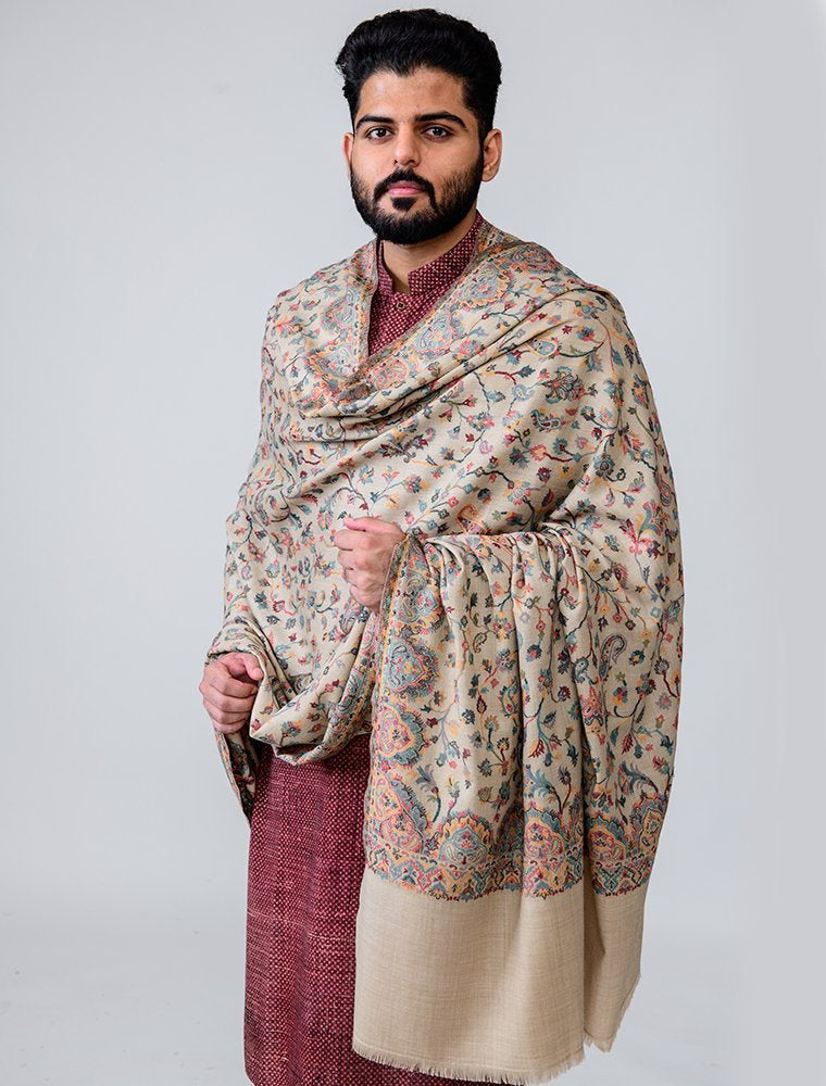 KANI JAAL GENTS SHAWL IN MERINO WOOL