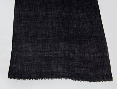 CHARCOAL GREY WOOL SILK STOLE WITH SLUB EFFECT