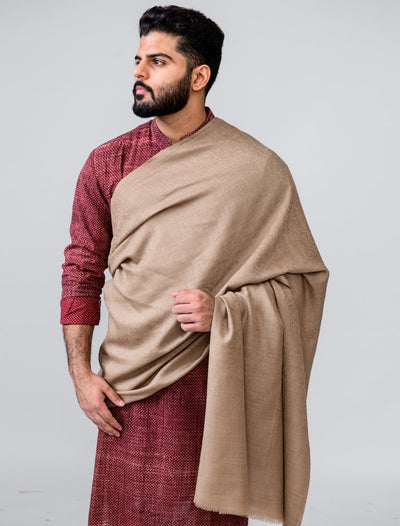 SELF JACQUARD GENTS SHAWL MERINO WOOL