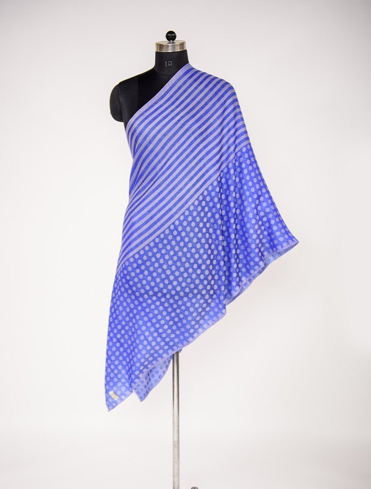 DENIM BLUE PLAIN STOLE IN 100% CASHMERE