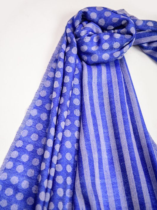 DENIM BLUE PLAIN STOLE IN 100% CASHMERE