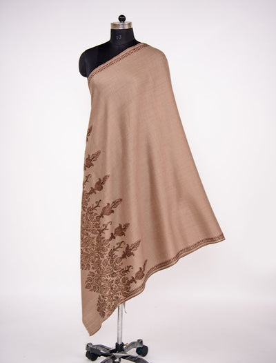 PASHMINA COLOUR HAND EMBROIDERY SHAWL ON SUPER SOFT MERINO WOOL