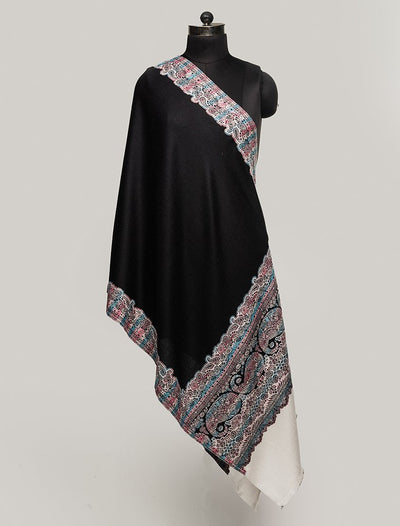 CONTRAST PALLA JACQUARD STOLE IN MERINO WOOL