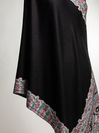 CONTRAST PALLA JACQUARD STOLE IN MERINO WOOL