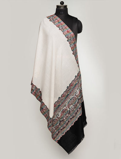 CONTRAST PALLA JACQUARD STOLE IN MERINO WOOL