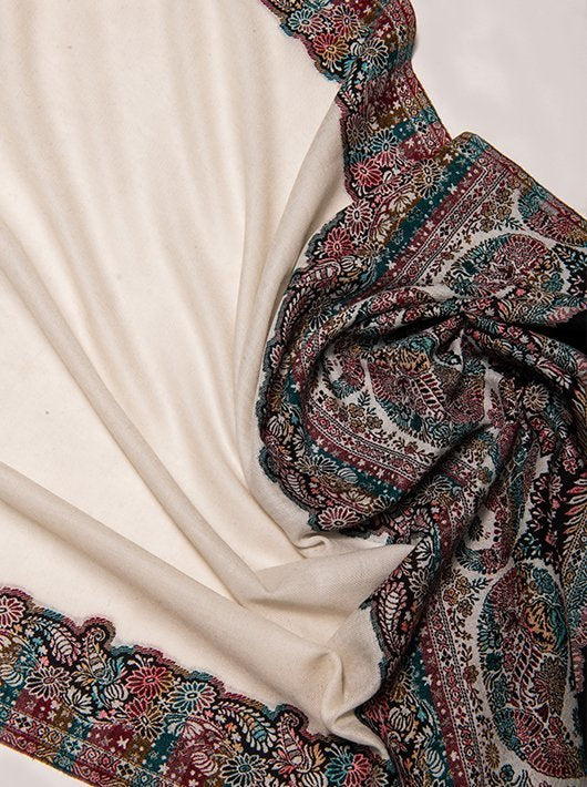 CONTRAST PALLA JACQUARD STOLE IN MERINO WOOL