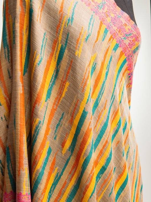 PATTERN WOVEN STOLE WITH SUPER SOFT MERINO WOOL