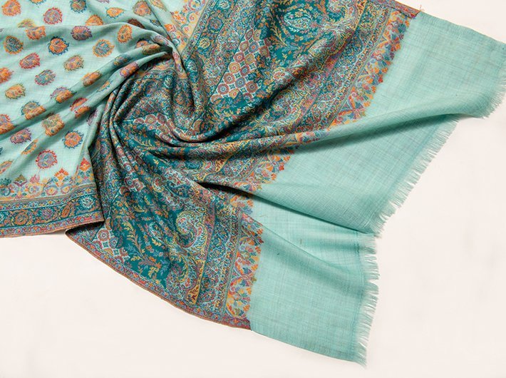 KANI BOOTI JAAL MERINO WOOL STOLE IN MELANGE STYLE