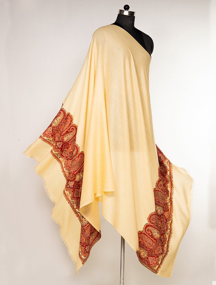 MERINO WOOL KANI PALLA SHAWL IN MELANGE COLOUR