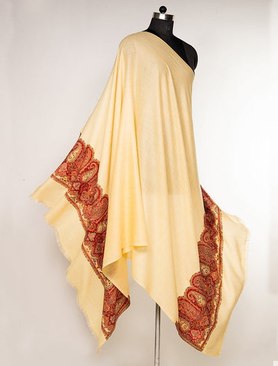 MERINO WOOL KANI PALLA SHAWL IN MELANGE COLOUR