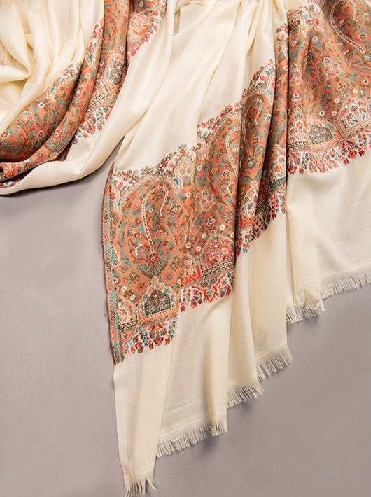 MELANGE KANI PALLA WOVEN JACQUARD WOOLLEN SHAWL