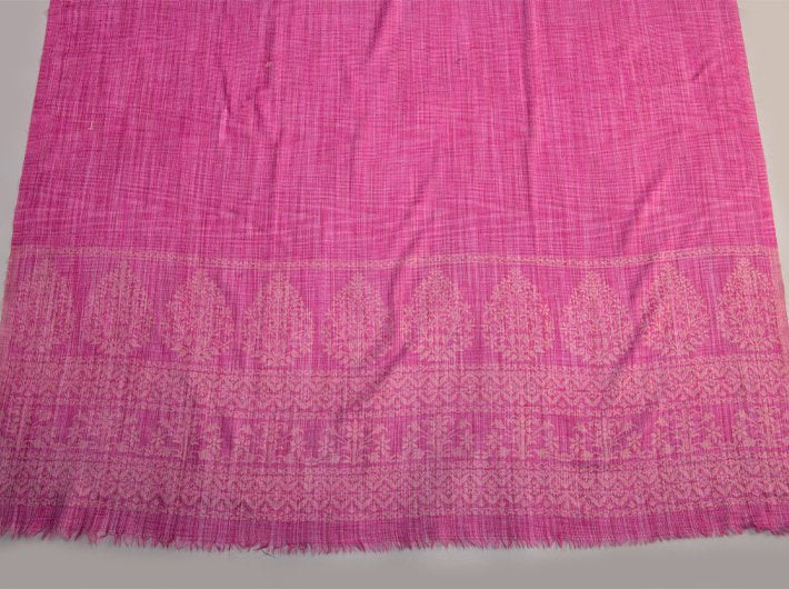 PINK IKAT PATTERN SHAWL WOVEN IN EXTRA FINE MERINO WOOL