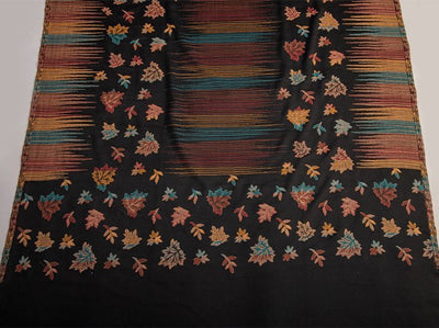 BLACK FINE WOOL IKAT SHAWL