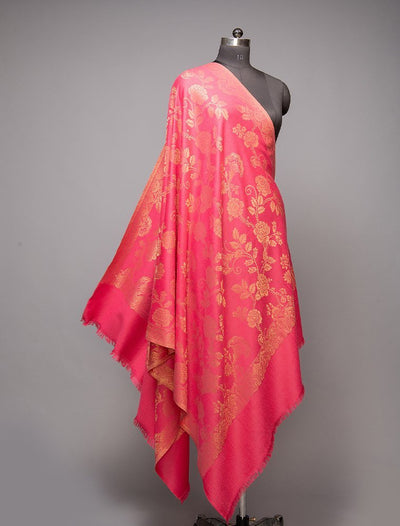 SUPER SOFT MERINO WOOL KANI SHAWL BLENDED WITH ZARI