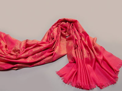 SUPER SOFT MERINO WOOL KANI SHAWL BLENDED WITH ZARI